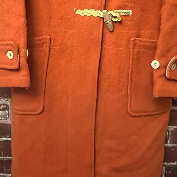 RARE Vintage Gloverall "The Monty" Wool Duffle Coat - Burnt Orange - Picture 3 of 15